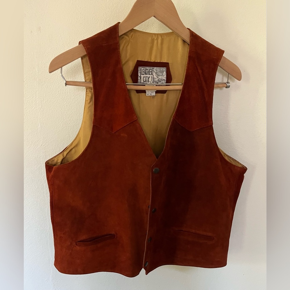 Vintage suede vest M EUC